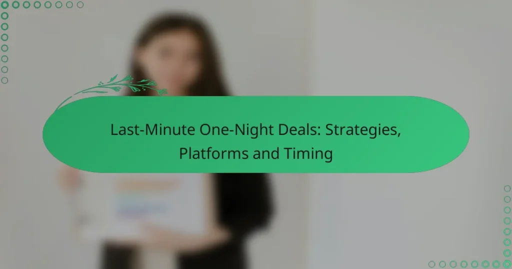 Last-Minute One-Night Deals: Strategies, Platforms and Timing