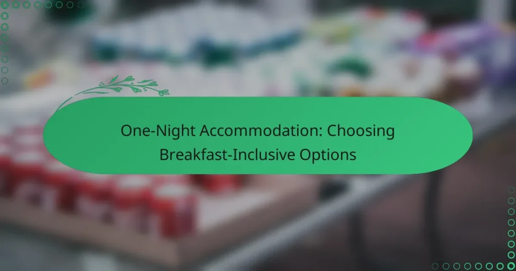 One-Night Accommodation: Choosing Breakfast-Inclusive Options
