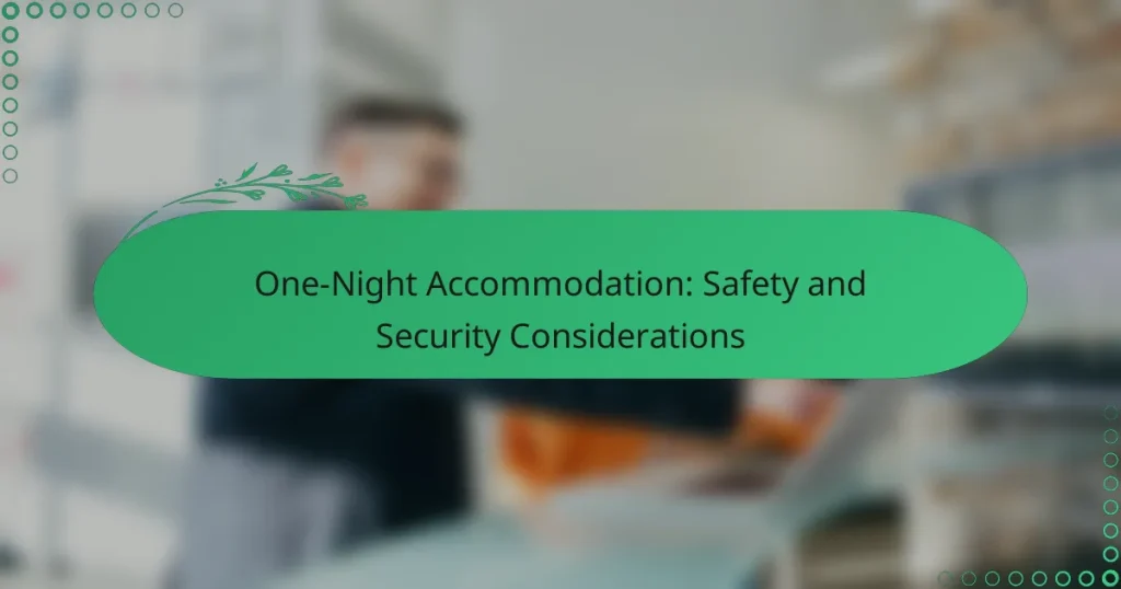 One-Night Accommodation: Safety and Security Considerations