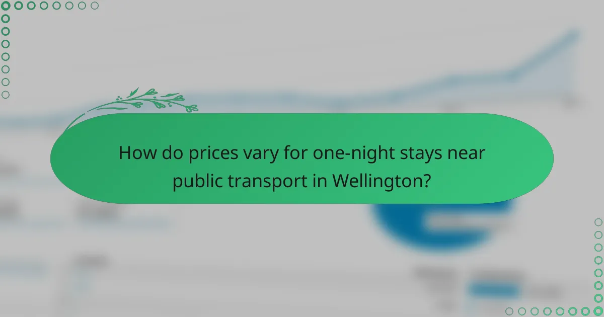 How do prices vary for one-night stays near public transport in Wellington?