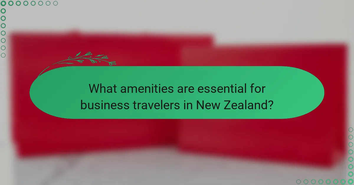 What amenities are essential for business travelers in New Zealand?