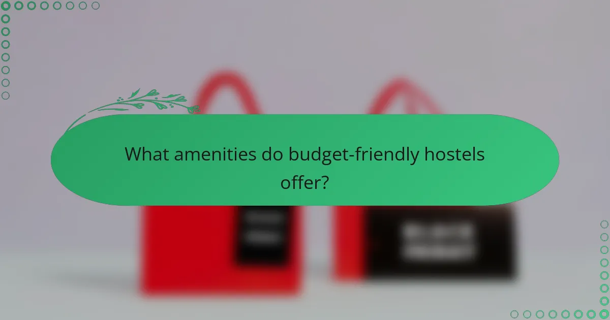 What amenities do budget-friendly hostels offer?