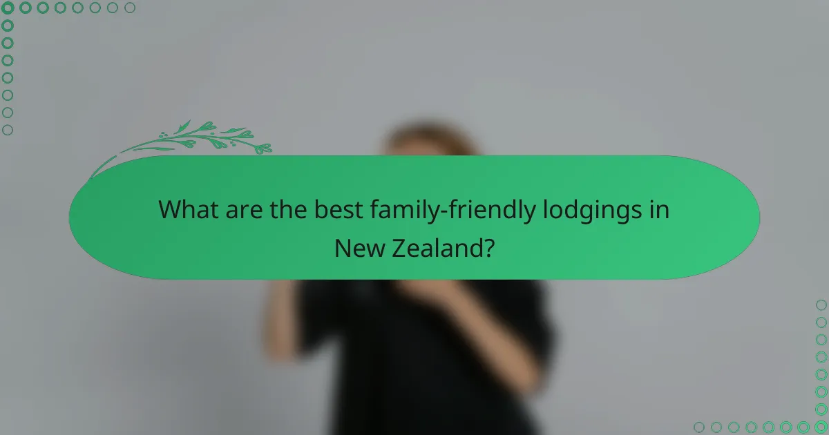 What are the best family-friendly lodgings in New Zealand?