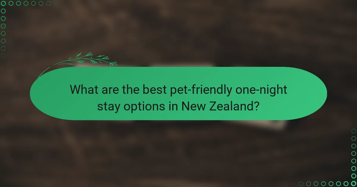 What are the best pet-friendly one-night stay options in New Zealand?