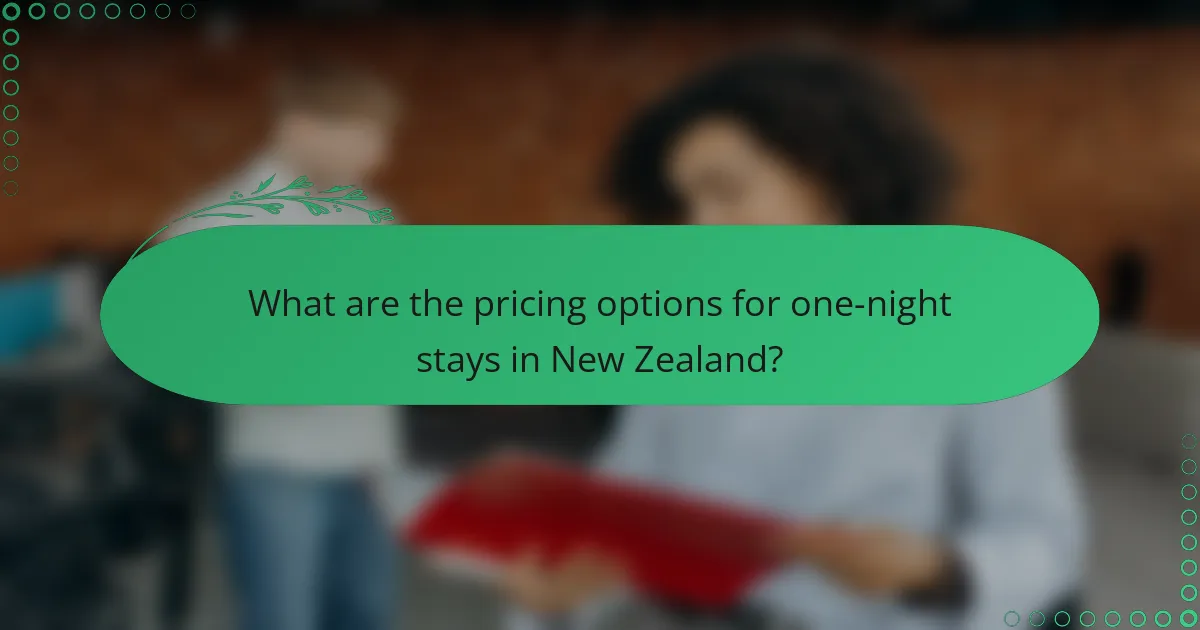 What are the pricing options for one-night stays in New Zealand?