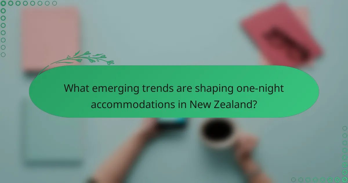 What emerging trends are shaping one-night accommodations in New Zealand?
