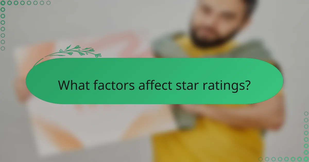What factors affect star ratings?
