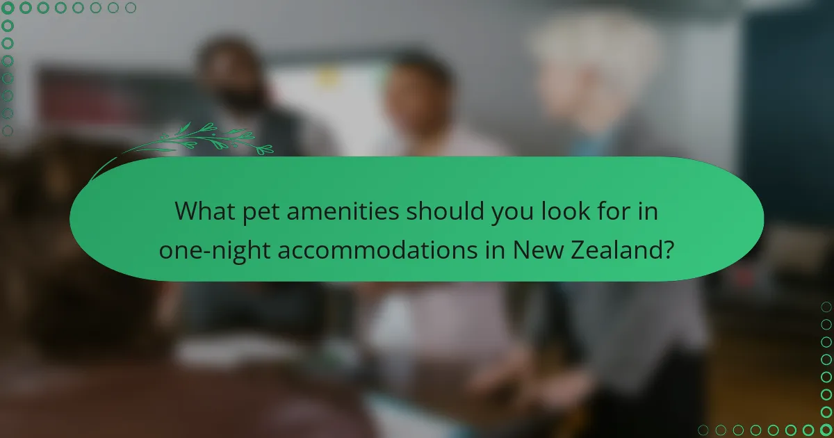 What pet amenities should you look for in one-night accommodations in New Zealand?